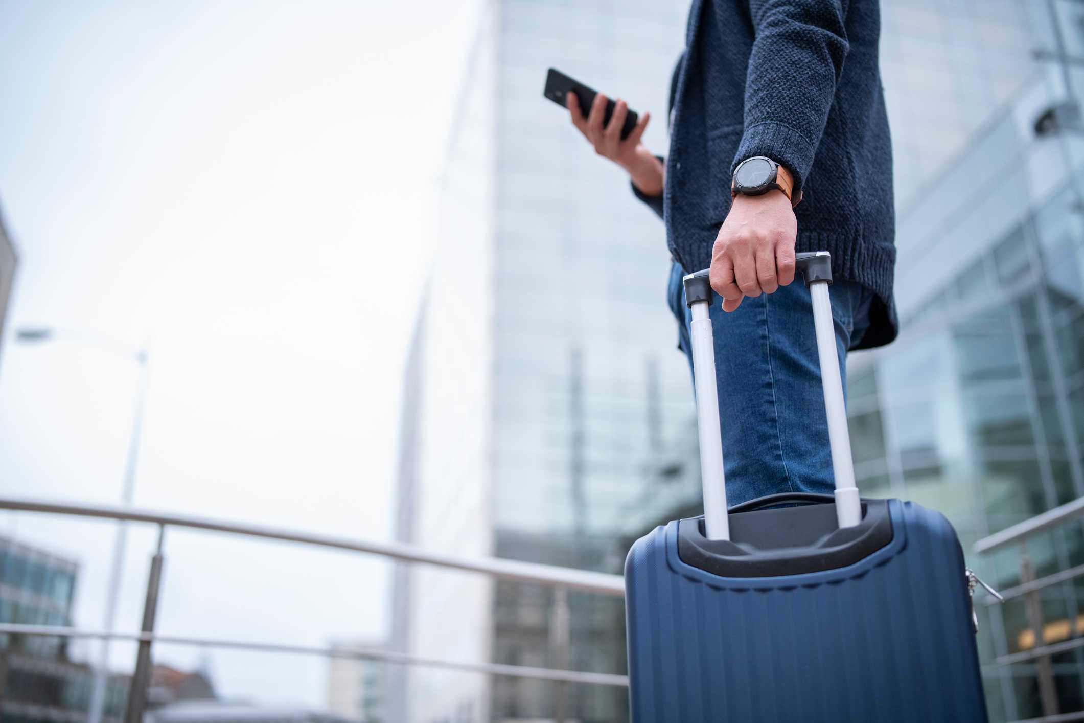 Business traveler preparing for corporate trip in New York